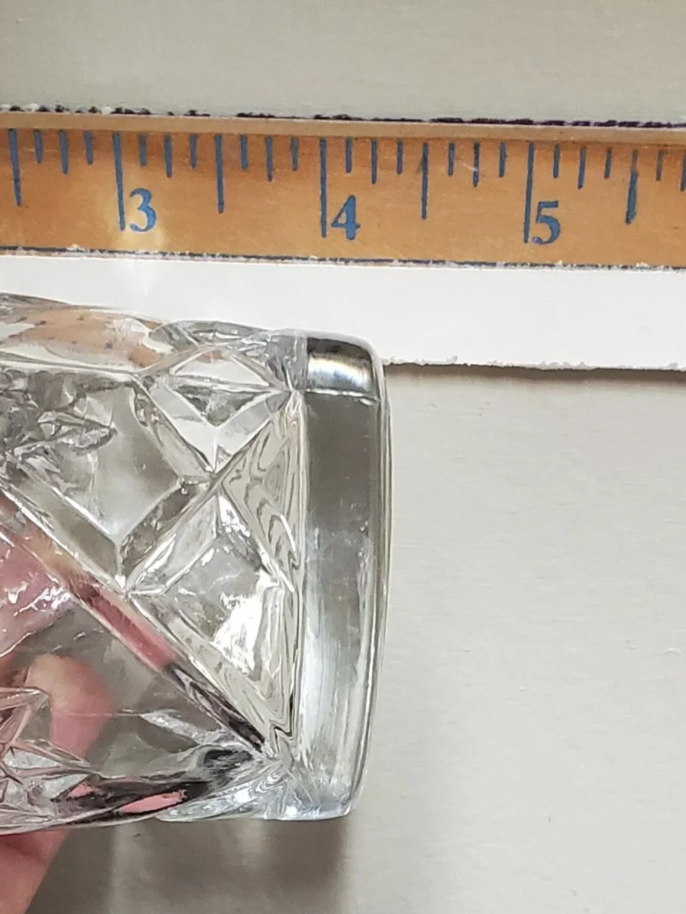 Vintage Flat Tumbler Prescut Clear Set of Two Drinking Glasses by Anchor Hocking